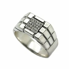 Classic Men's Signet Silver 925 with Zircons 