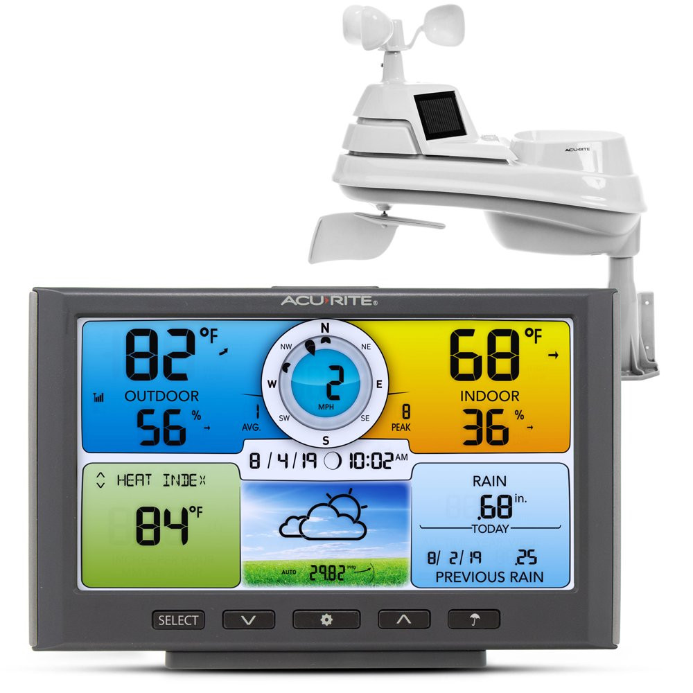  Wireless Weather Station With Color Display PC Connect Phone App Rain Wind Temp