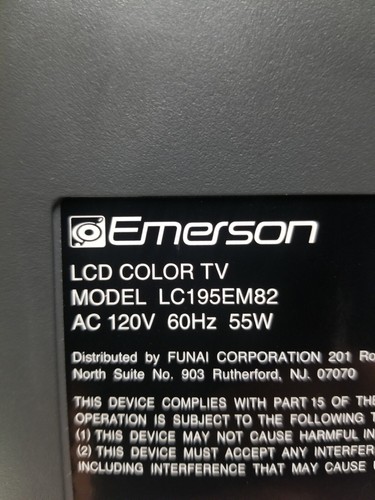 Emerson 19” TV LC195EM82 LCD Color Television - Black - Picture 6 of 6
