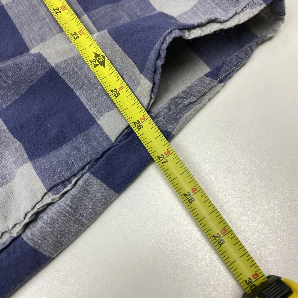 Cat Caterpillar Men’s L Large Slim Fit Purple Plaid Pocket Button Down Shirt - Image 3 of 4