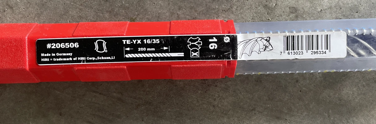 Hilti 206506 SDS hammer Drill Bit TE YX 16 35 16mm X 200mm eBay