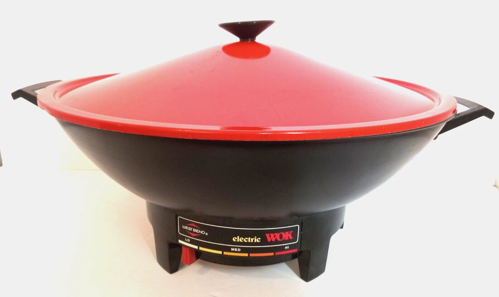 West Bend Electric Wok Model 79525T 6 Quart Red Black No Rack No Cord Great