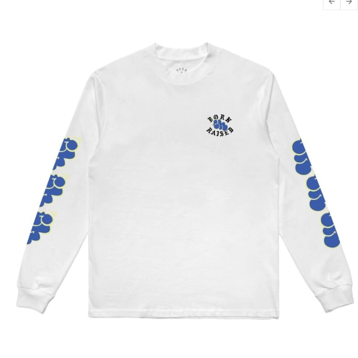 BORN X RAISED + CHAKA HIGHSPEED L/S TEE: WHITE Official BORN X RAISED + CHAKA HIGHSPEED L/S TEE: WHITE Official
