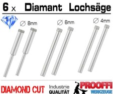 6 x Granit Fliesen Diamant Bohrkrone Ø 4mm 6mm 8mm Glas Feinsteinzeug Bohrer XT