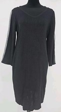 Ming Wang Black Knit Dress XS Black Sheer Neck And Sheer Sleeves Women’s NWT