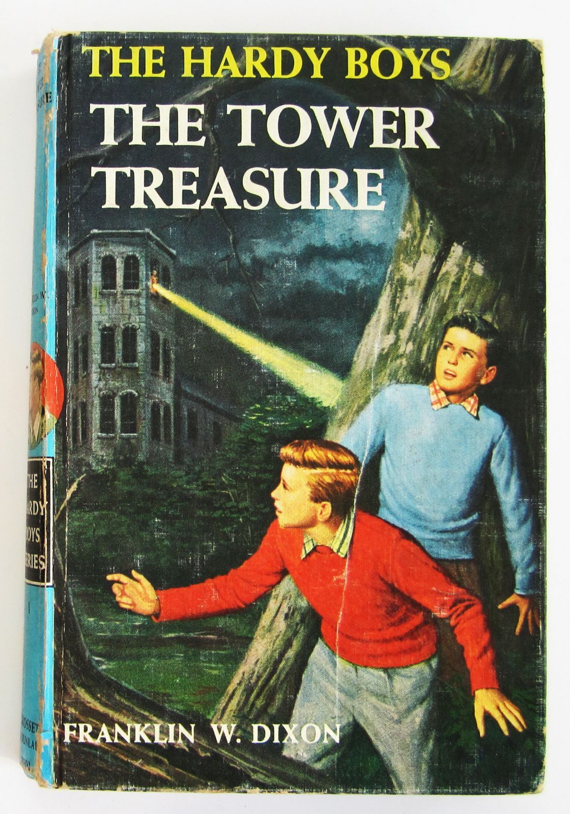 1965 Hardy Boys Tower Treasure Hardcover Book #1 Brown Endpapers 1960s Excellent