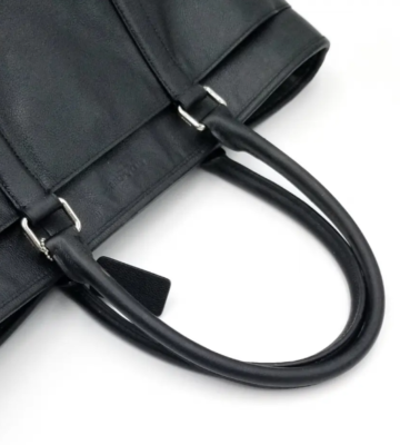 Coach LARGE F54758 Black Perry Leather Tote/Laptop Bag w/Zip Top