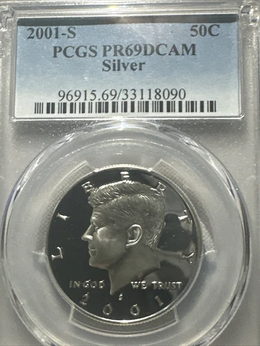 PR69 DCAM 2001-S Silver Kennedy Half Dollar PCGS