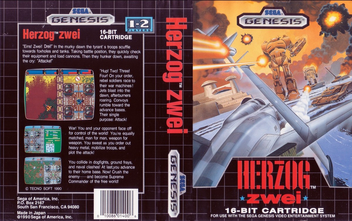 Herzog Zwei Mega Drive Genesis PAL Box Art Case Insert Cover Only