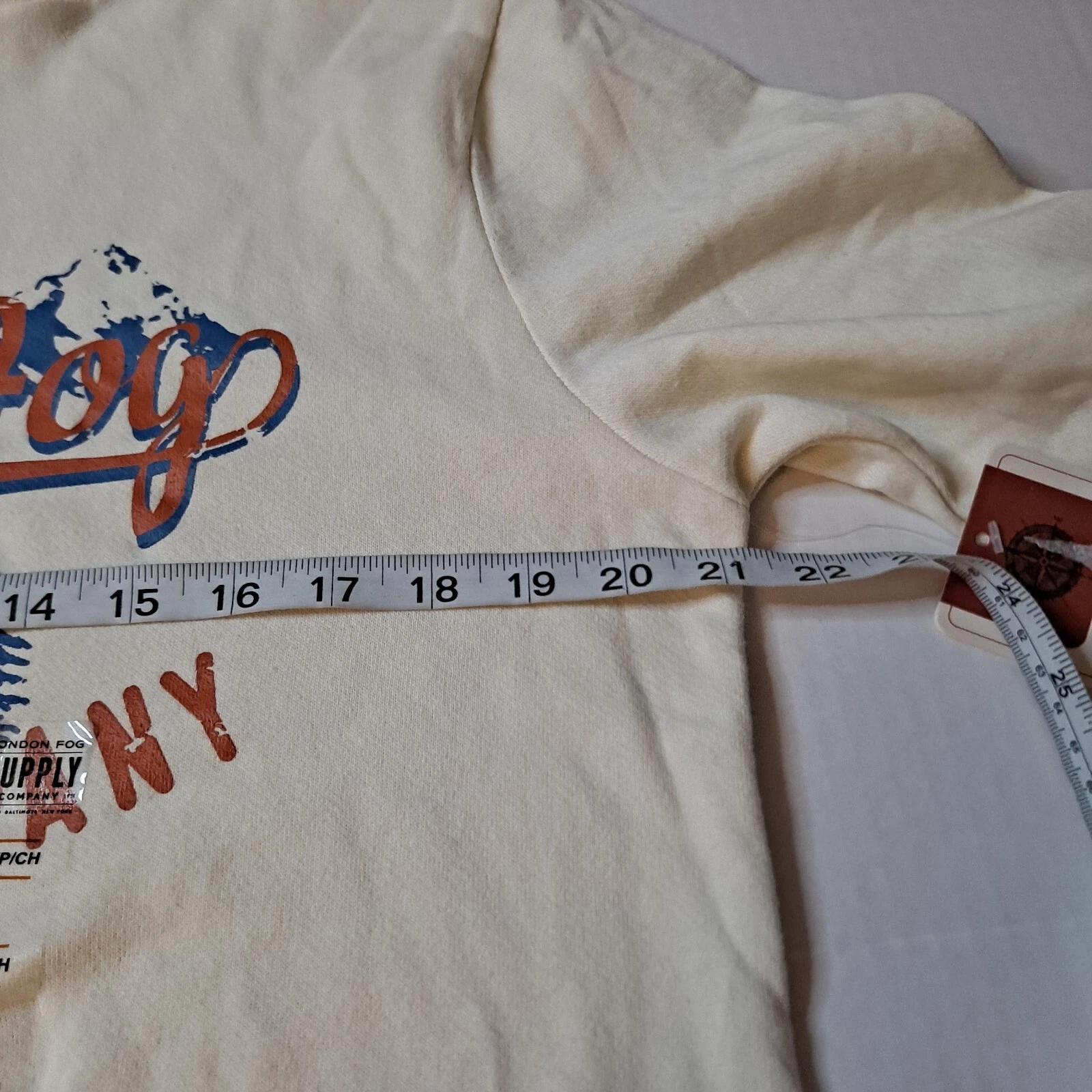 OFF WHITE London Fog Supply Co. Felpa con Cappuccio Donna Crema Taglia S