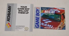 Nintendo Game Boy NASCAR Fast Tracks Instruction Booklet & Insert ONLY