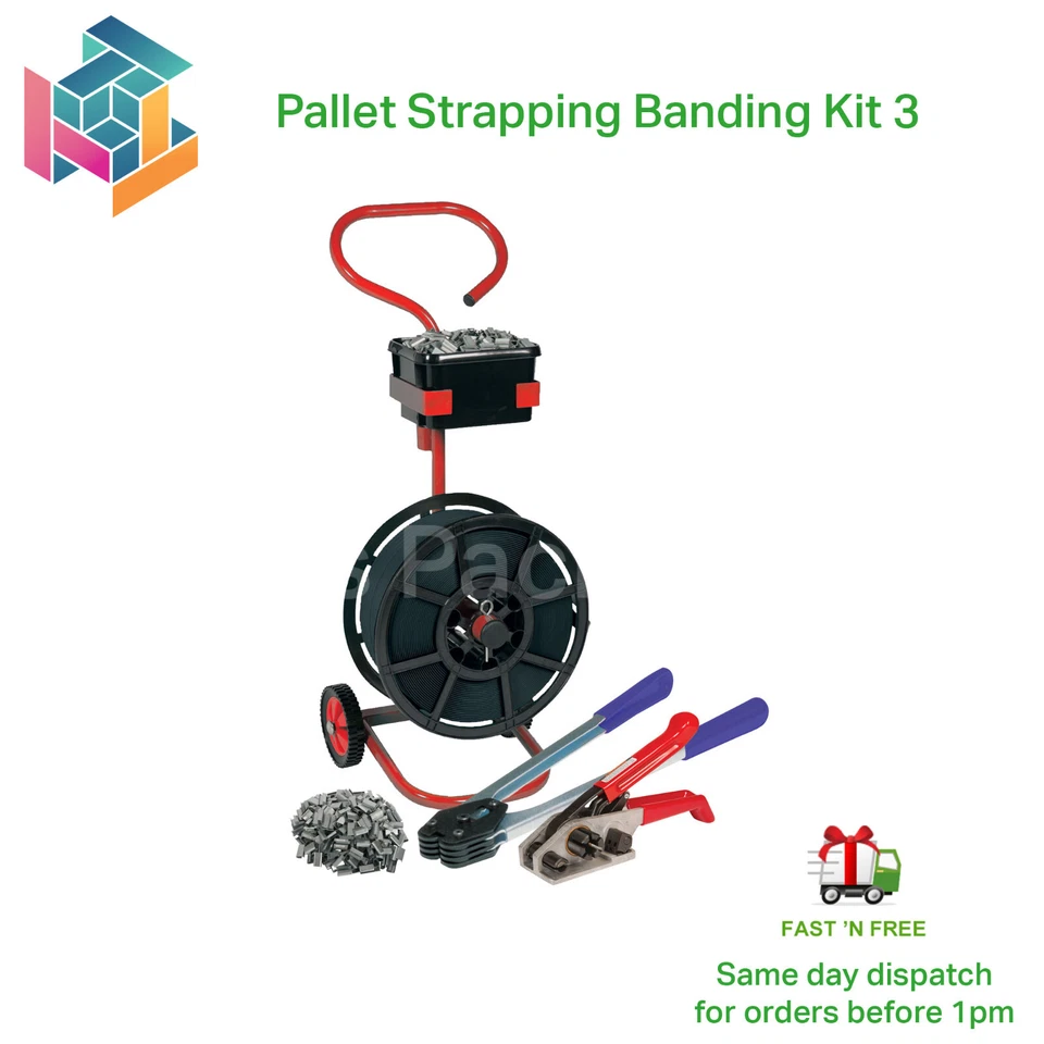 Safeguard Heavy Duty Pallet Strapping Banding Kit 3 - 1000m Coil!