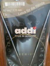 New Addi Premium Metal   Circular Knitting Needles 24" Length Size 3.25mm