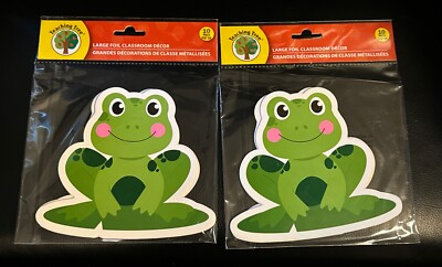 Lot Of 2 - 10 Packs Large Frog Paper & Foil Classroom Cutouts Class Decor