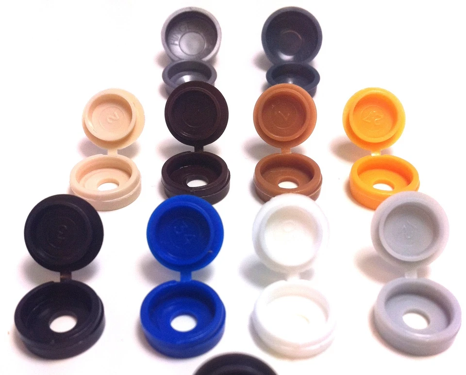 FORGEFIX SMALL & LARGE HINGED SCREW COVER CAPS PACKS 25 50 100 Gauge No. 6 8 10 12