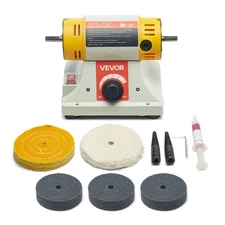 VEVOR 1/2HP Bench Buffer Polisher 0 to 8000RPM with 3-inch & 4-inch Wheels
