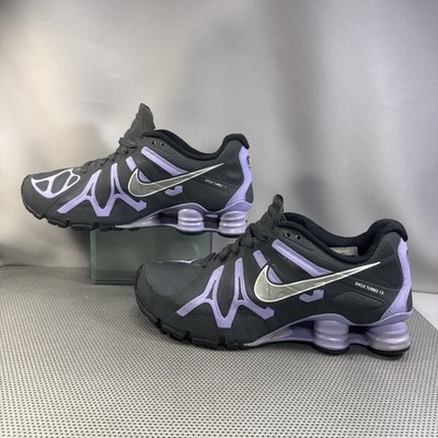 Nike Shox Turbo+ 13 Shoes Womens Sz 9.5 Black Purple Athletic Trainers Sneakers