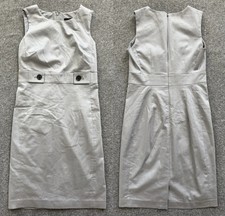 Ann Taylor Gray Sleeveless Dress 00 NWT $139 Cotton Blend Knee Length 35