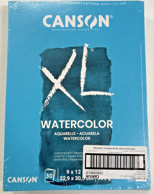 (3 PK 90 Sheets) Canson XL Series Watercolor Textured Paper Pad READ DESCRIPTION