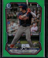 2026 Bowman #BCP-69 Owen Carey Chrome Prospects Green Refractor #/99