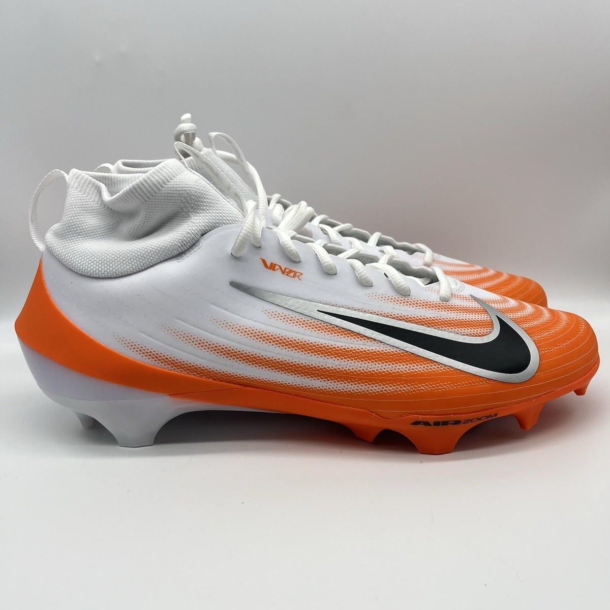 Sz 16 New! Nike Vapor Pro 1 Men\'s Football Cleats, White/Orange HM8850-100 Nike Air Zoom Vapor Pro 1 Orange White Football Cleats  main image 3
