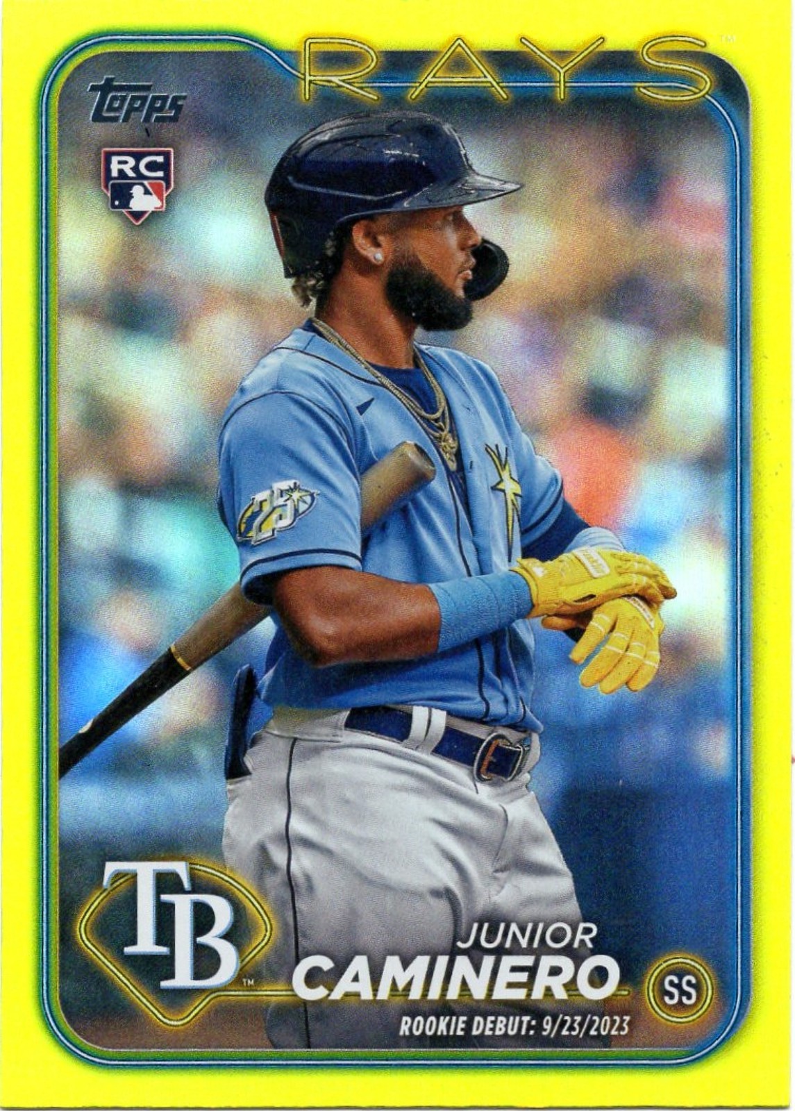 2024 Topps Update Baseball Junior Caminero Gold Rainbow Foil #US223 RC Rays