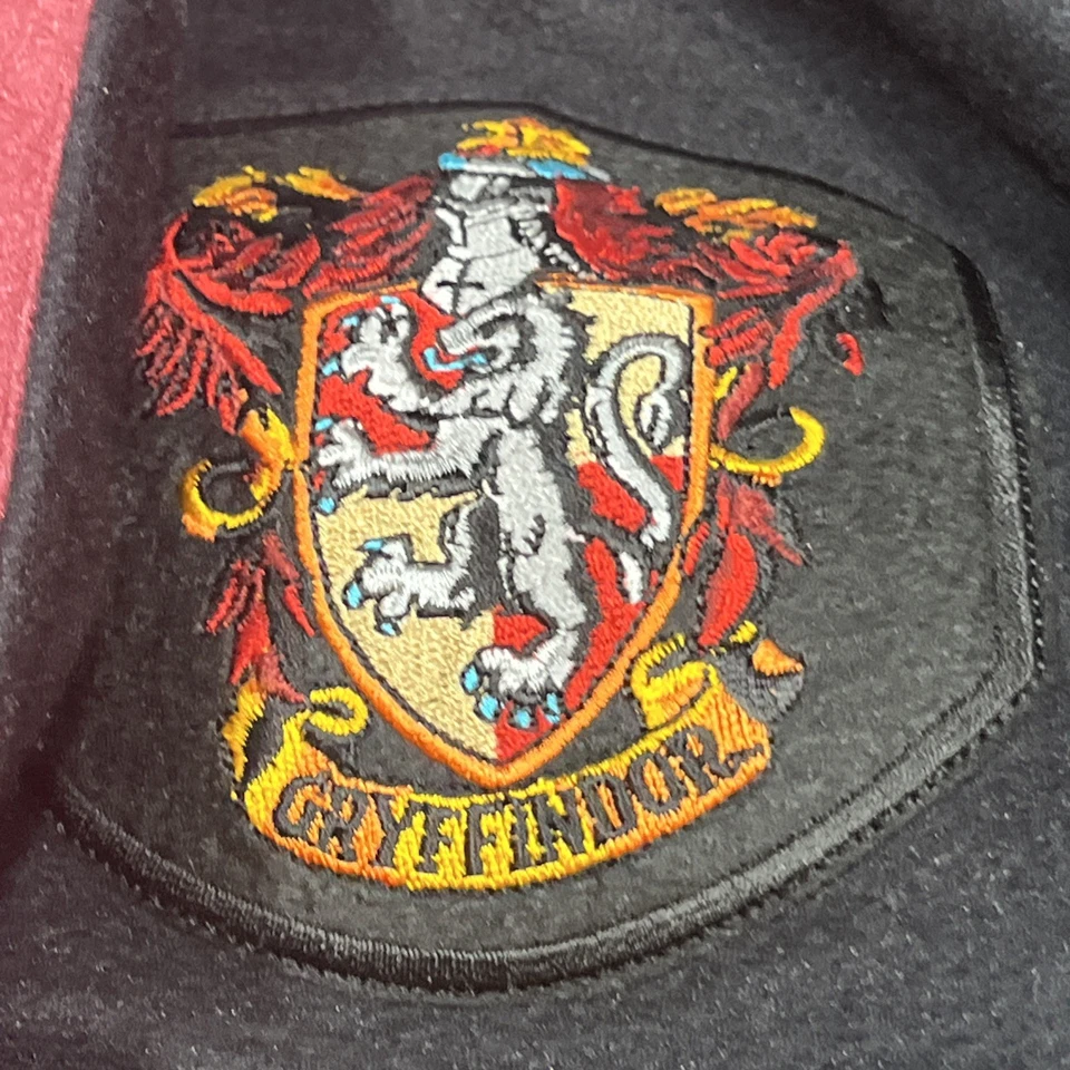 GRYFFINDOR Crest BLACK fleece Hooded Robe Wizarding World Harry Potter Adult Lg - Image 4 of 4