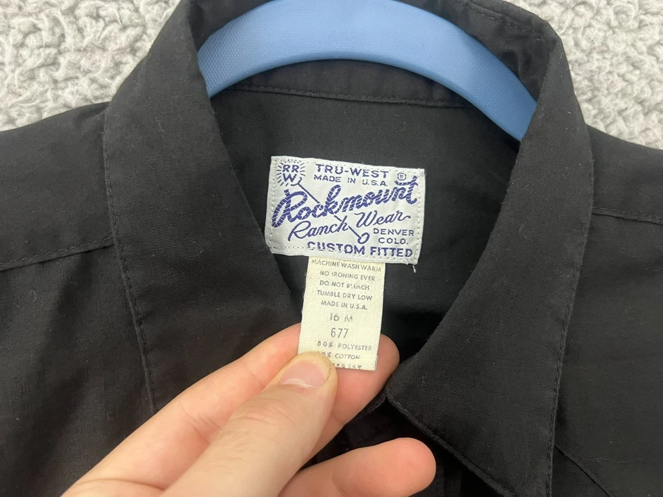 Camisa Western Vintage Tru-West Rockmount Ranch Wear Perla A Presión - Para Hombre Talla 16 M Foto 4 de 4