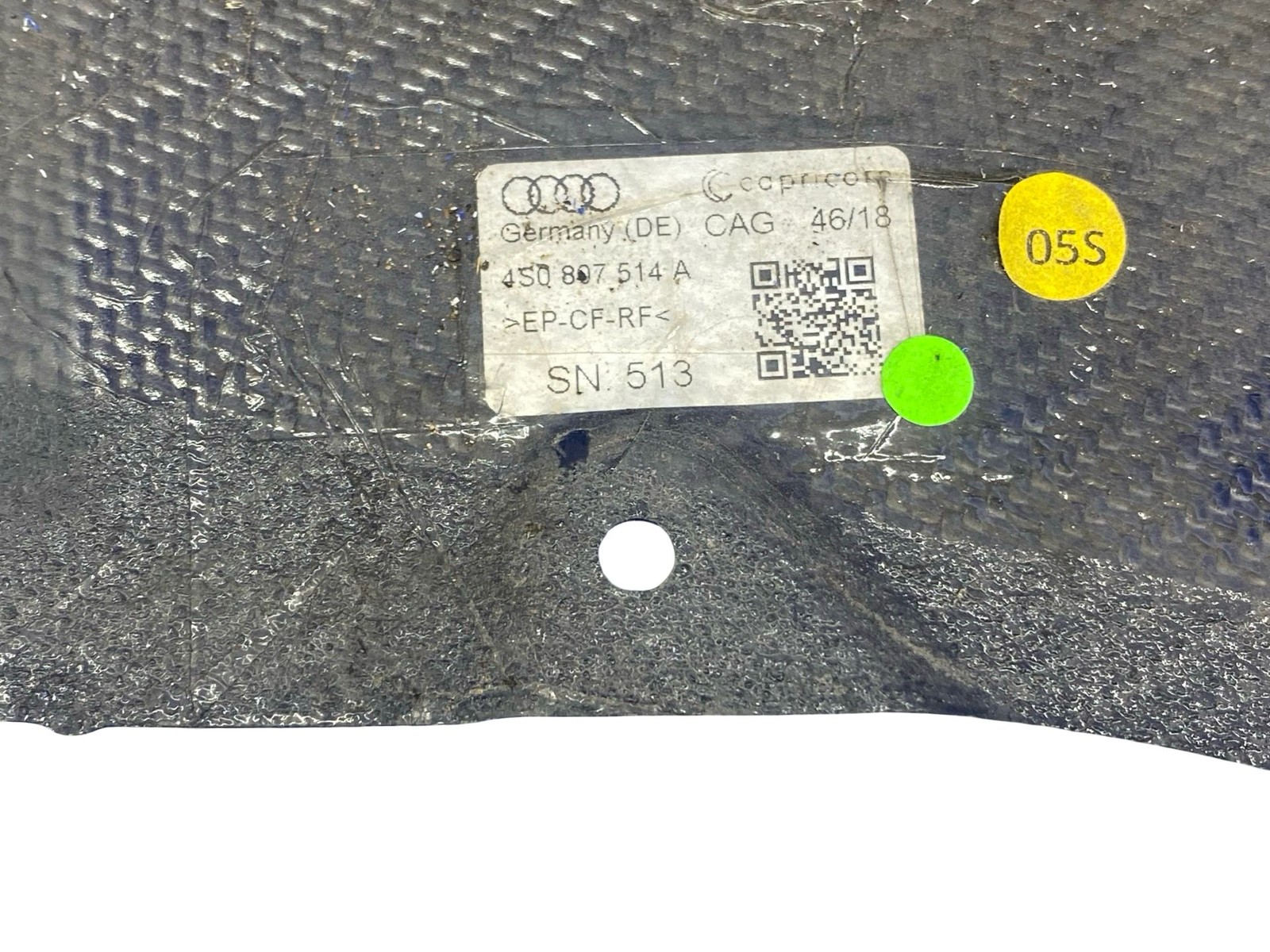 2017-2023 Audi R8 Front Lower Bumper Splitter Cover Panel Moulding 4S0807514A