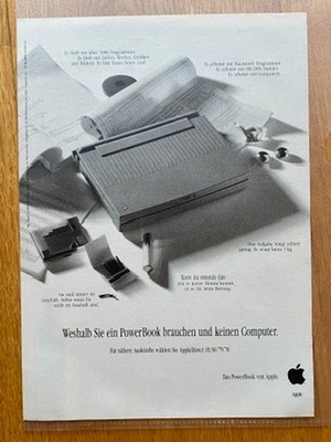 Apple PowerBook 90s retro 1991 Vintage Ad Werbung Reklame