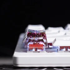 Pink Forged Carbon Fiber Resin Artisan Keycap | Custom Gaming Replacement Key