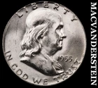 1955 Franklin Half Dollar - FBL - Choice Gem Brilliant Unc  Lustrous  #G7825