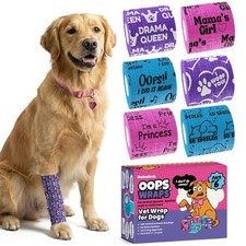 Funny Vet Wrap for Dogs, 2in SelfAdhesive Bandage Tape, 6 Pack Girls