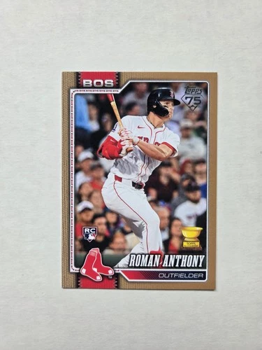 2026 Topps Series 1 75th Yr Anniv. Roman Anthony RC GOLD #d 0098/2026 Sharp Card