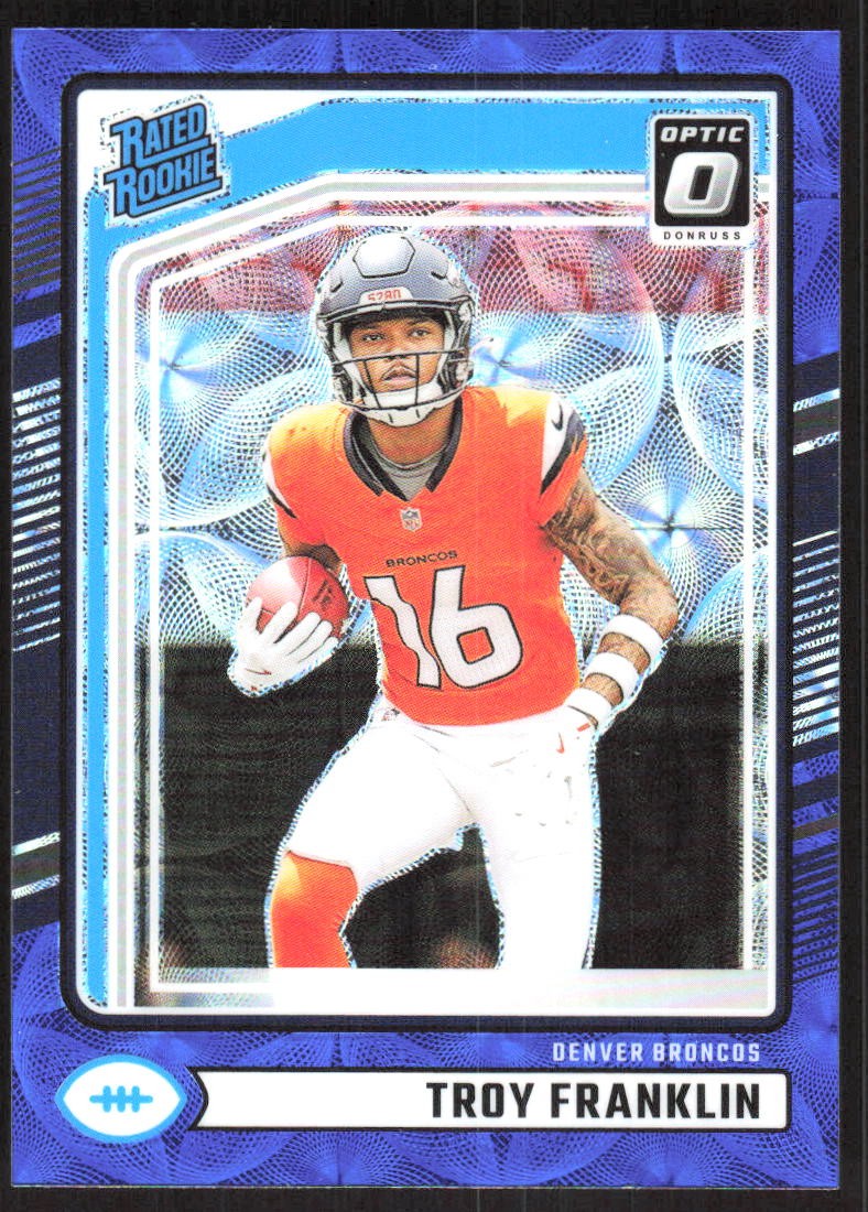 9309G 2024 Donruss #338 Troy Franklin Optic Rated Rookies Preview Blue Scope