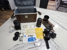 Minolta X-700 35mm Film Camera 3 Lens Bundle 28mm 50mm 28-200mm Vintage Case