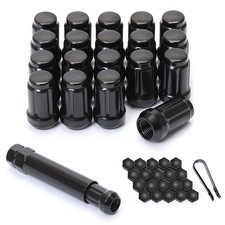Acorn Black Lug Nuts set 20 PCS M12x1.5 Splin...
