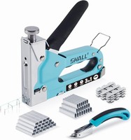 Shall Handtacker Set, 3 In 1 Leistungsstarker Holztacker Mit 3000 Klammern Blau