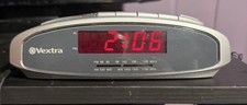 Vextra VX504 AM/FM Alarm Clock Radio Silver Digital Red LED Display