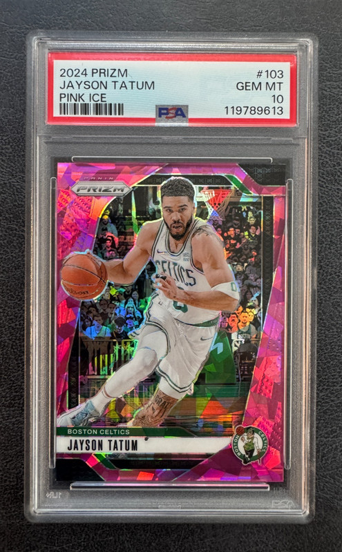JAYSON TATUM 2024 PANINI PRIZM PINK ICE PSA 10 GEM MINT #103