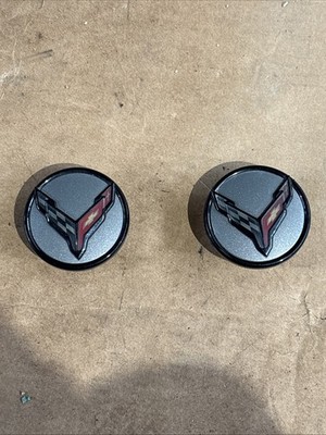 GM C8 Corvette Stingray Argent Chrome Center Caps 2020 2021 2022 2023 2024 2025