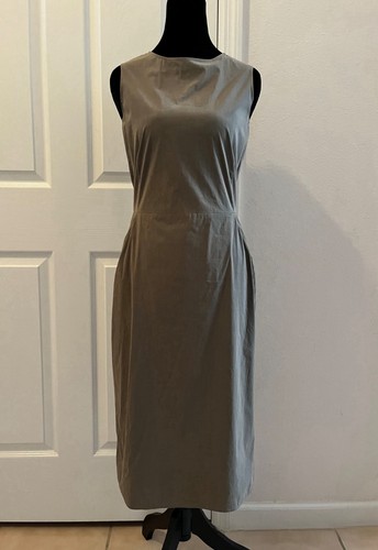 Jil Sander, Abito vintage JIL SANDER in cotone kaki, Made in Italy, taglia 34