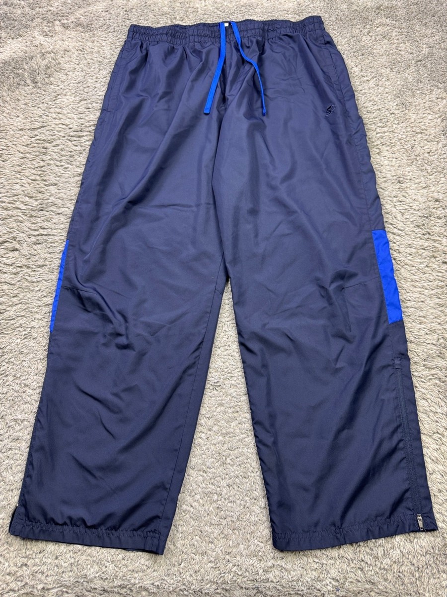 Starter Track Pants Men 2XL Navy Blue Baggy Relaxed Fit Lined