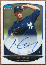 2013 Bowman Chrome Prospects Autograph Nik Turley #BCA-NT Yankees Rookie Topps