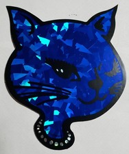 CAT HEAD--BLUE COLOR-NEW-Vintage (1999) Prismatic Vending Machine Sticker (#223)