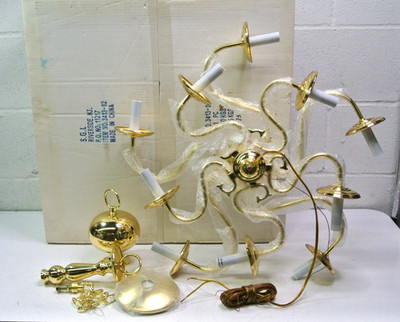 Sea Gull Lighting 10 Light Polished Brass Chandelier,  3413-02 23.5 inch 60W