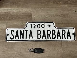 Vintage Porcelain Street Sign SANTA BARBARA 30”