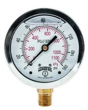 WINTERS Pressure Gauge 0-160 psi, 2 1/2 in Dial, 1/4 in PFQLF