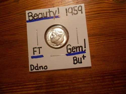 1959 Roosevelt Dime Gem BU+ BEAUTY!!! PQ!!!! Full Torch!!!!!