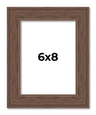 6x8 Frame Brown Barnwood Picture Frame Modern Photo Frame UV Acrylic, Acid Free